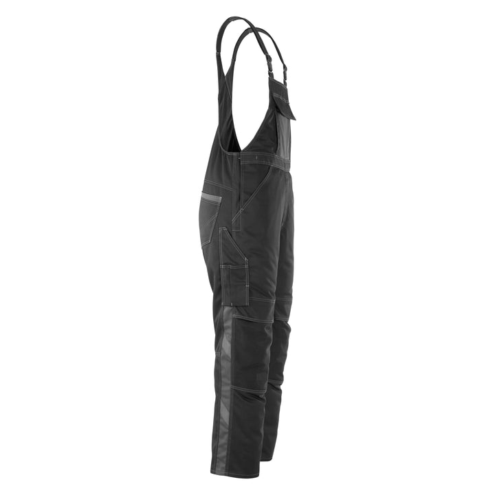 Mascot Leipzig Bib Overall Kneepad-Pockets 12069-203 Left #colour_black-dark-anthracite-grey