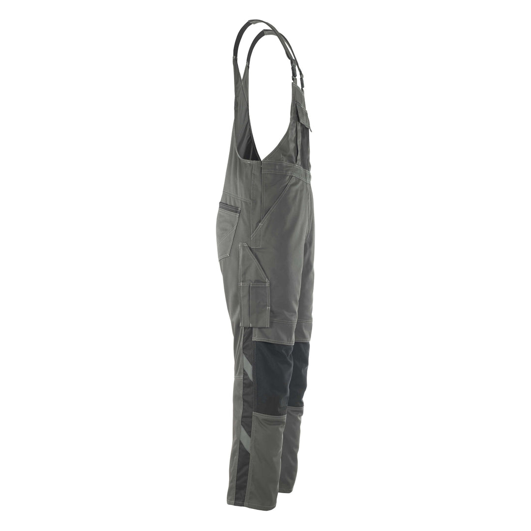 Mascot Leipzig Bib Overall Kneepad-Pockets 12069-203 Left #colour_dark-anthracite-grey-black