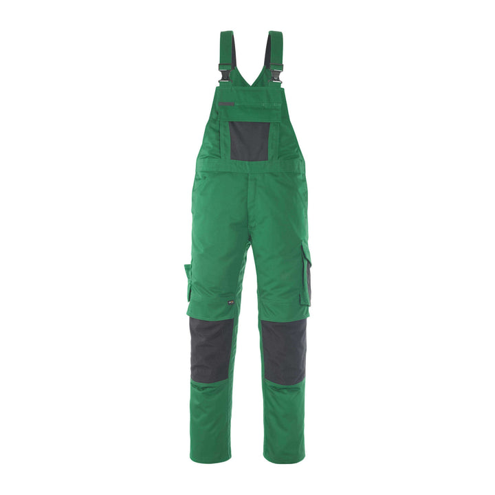 Mascot Leipzig Bib Overall Kneepad-Pockets 12069-203 Front #colour_green-black