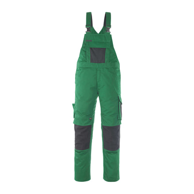 Mascot Leipzig Bib Overall Kneepad-Pockets 12069-203 Front #colour_green-black