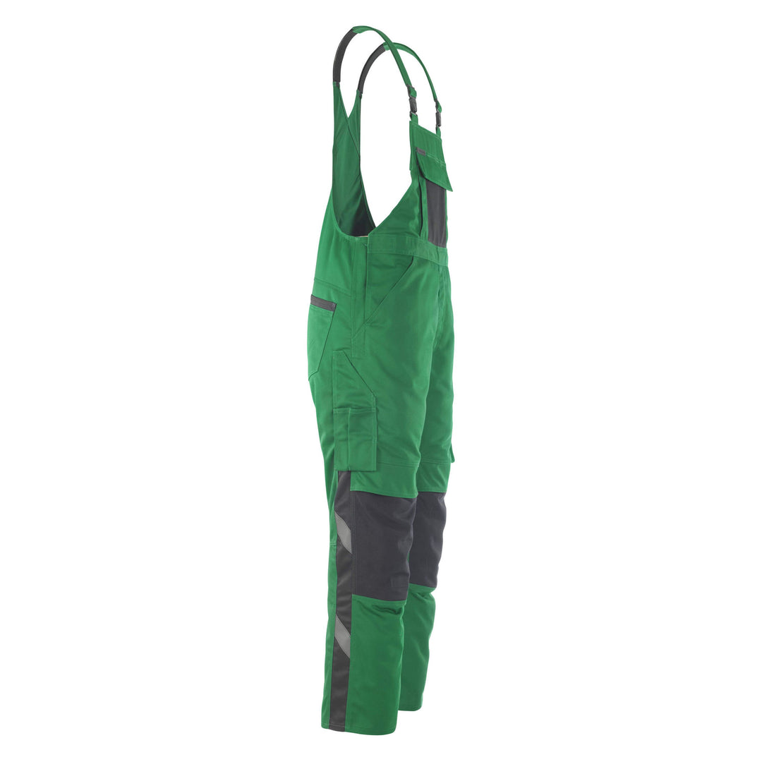 Mascot Leipzig Bib Overall Kneepad-Pockets 12069-203 Left #colour_green-black