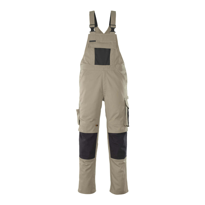 Mascot Leipzig Bib Overall Kneepad-Pockets 12069-203 Front #colour_light-khaki-black