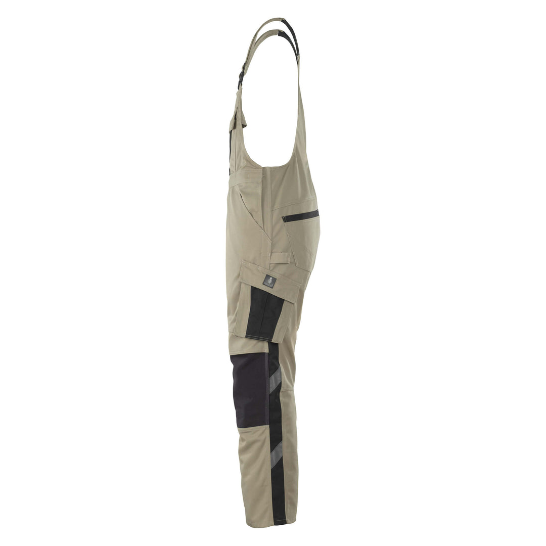 Mascot Leipzig Bib Overall Kneepad-Pockets 12069-203 Right #colour_light-khaki-black