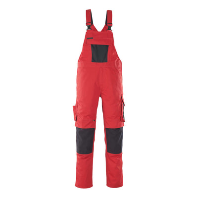 Mascot Leipzig Bib Overall Kneepad-Pockets 12069-203 Front #colour_red-black
