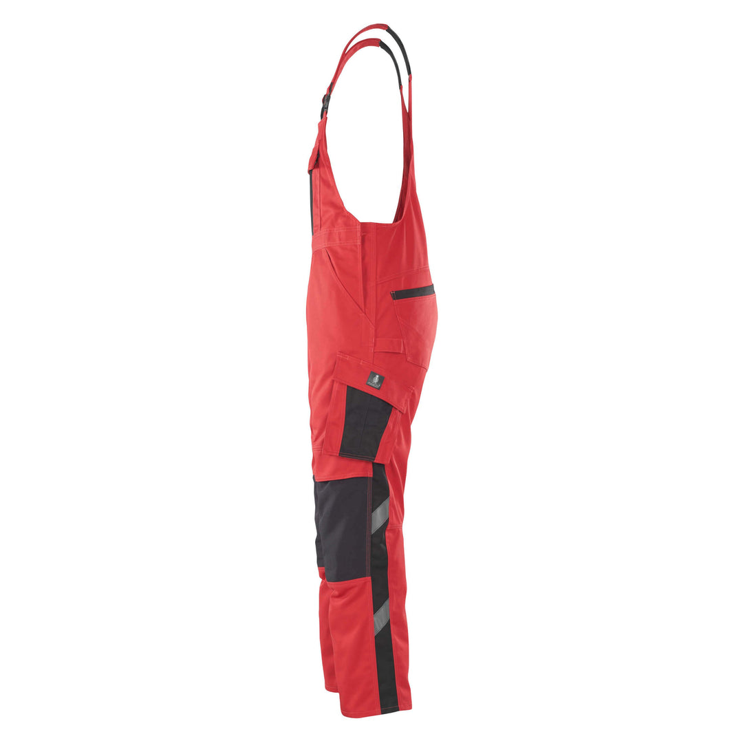 Mascot Leipzig Bib Overall Kneepad-Pockets 12069-203 Right #colour_red-black