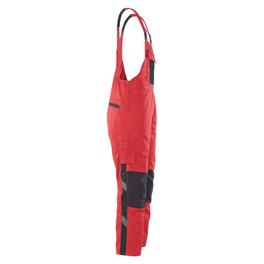 Mascot Leipzig Bib Overall Kneepad-Pockets 12069-203 Left #colour_red-black