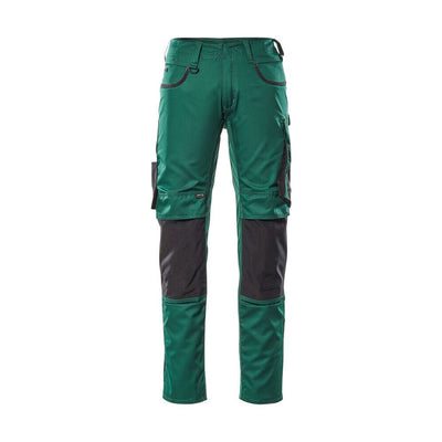 Mascot Lemberg Work Trousers Kneepad-Pockets 13079-230 Front #colour_green-black
