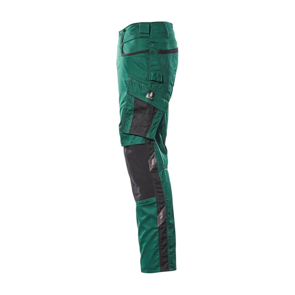 Mascot Lemberg Work Trousers Kneepad-Pockets 13079-230 Right #colour_green-black