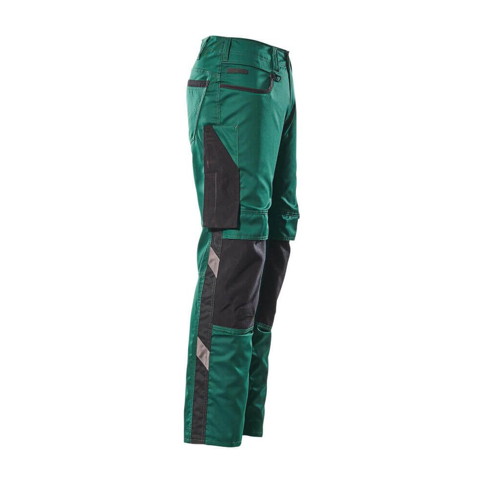 Mascot Lemberg Work Trousers Kneepad-Pockets 13079-230 Left #colour_green-black
