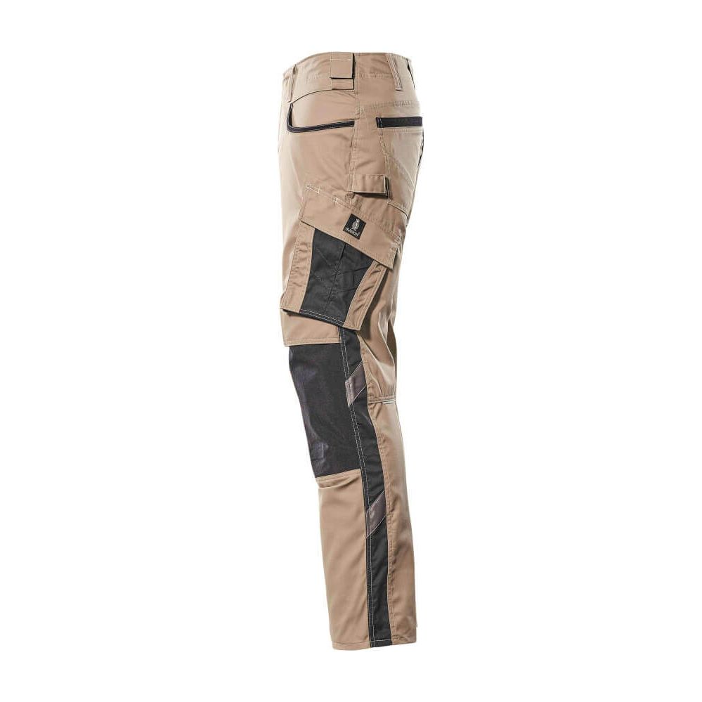 Mascot Lemberg Work Trousers Kneepad-Pockets 13079-230 Right #colour_light-khaki-black