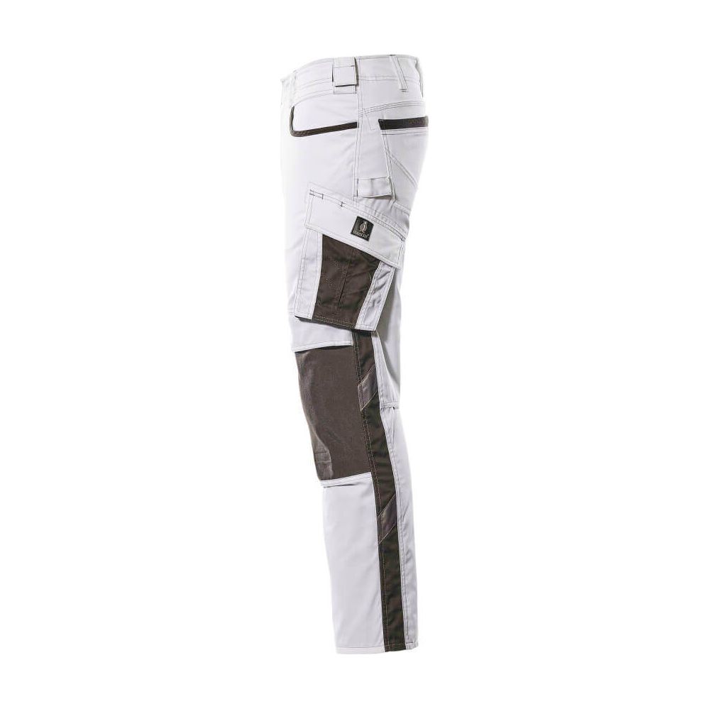 Mascot Lemberg Work Trousers Kneepad-Pockets 13079-230 Right #colour_white-dark-anthracite-grey