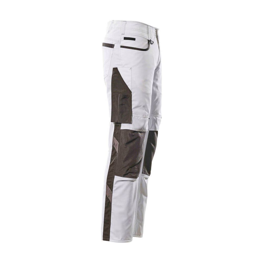 Mascot Lemberg Work Trousers Kneepad-Pockets 13079-230 Left #colour_white-dark-anthracite-grey