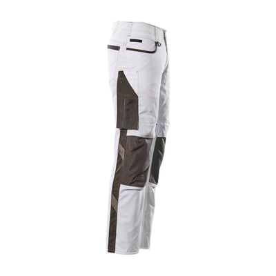 Mascot Lemberg Work Trousers Kneepad-Pockets 13079-230 Left #colour_white-dark-anthracite-grey