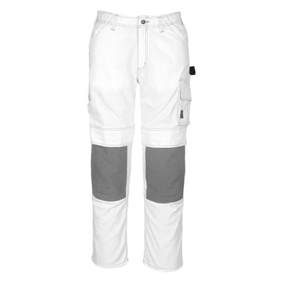 Mascot Lerida Work Trousers Kneepad-Pockets 05079-010 Front #colour_white