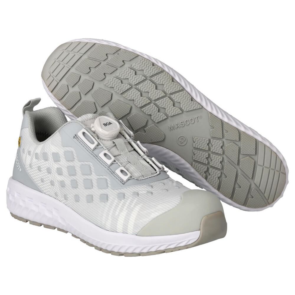 Mascot Lightweight BOA Safety Trainer-Style Shoe F0650-704 Extra #colour_white-light-grey-flecked