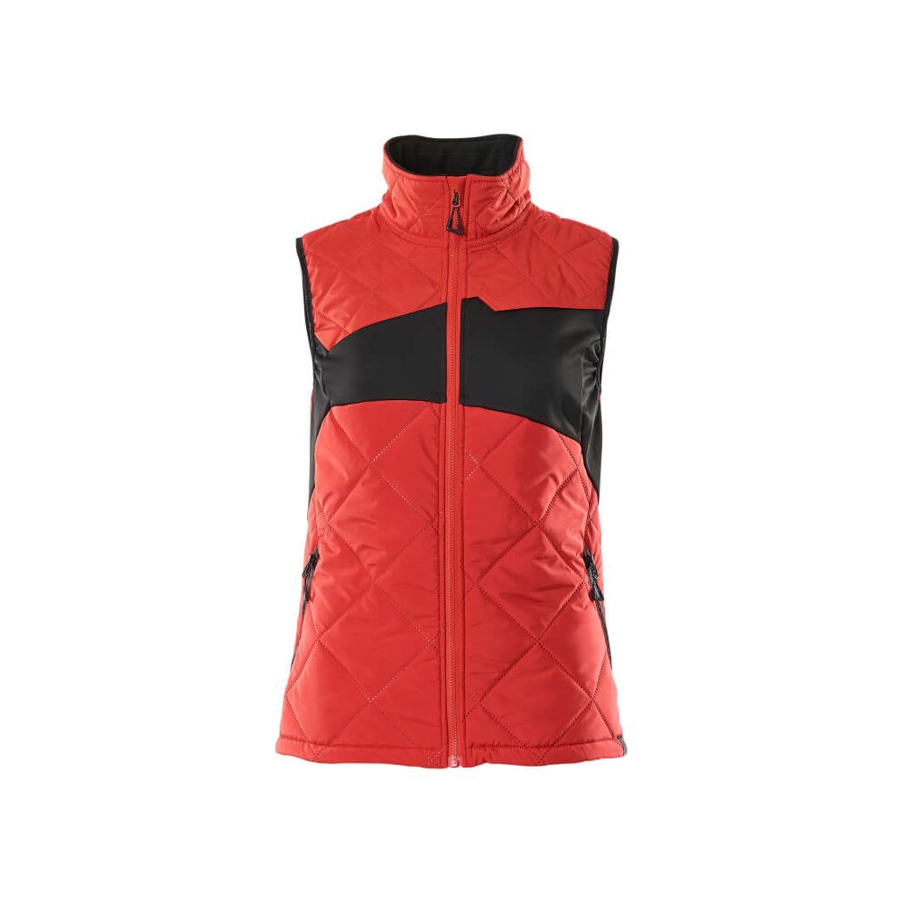Mascot Lightweight Padded Winter Gilet 18075-318 Front #colour_traffic-red-black