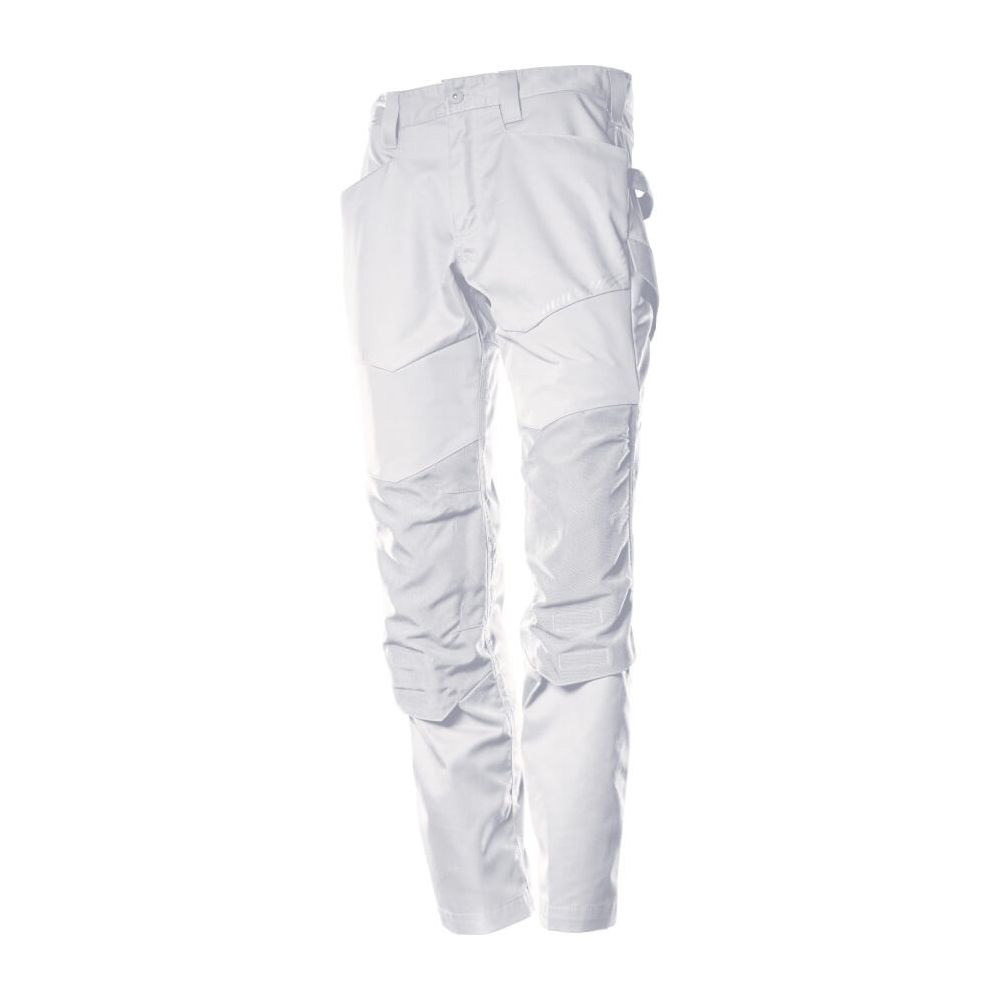 Mascot Lightweight Trousers with Stretch Panels and Kneepad Pockets 22479-230 Front #colour_white