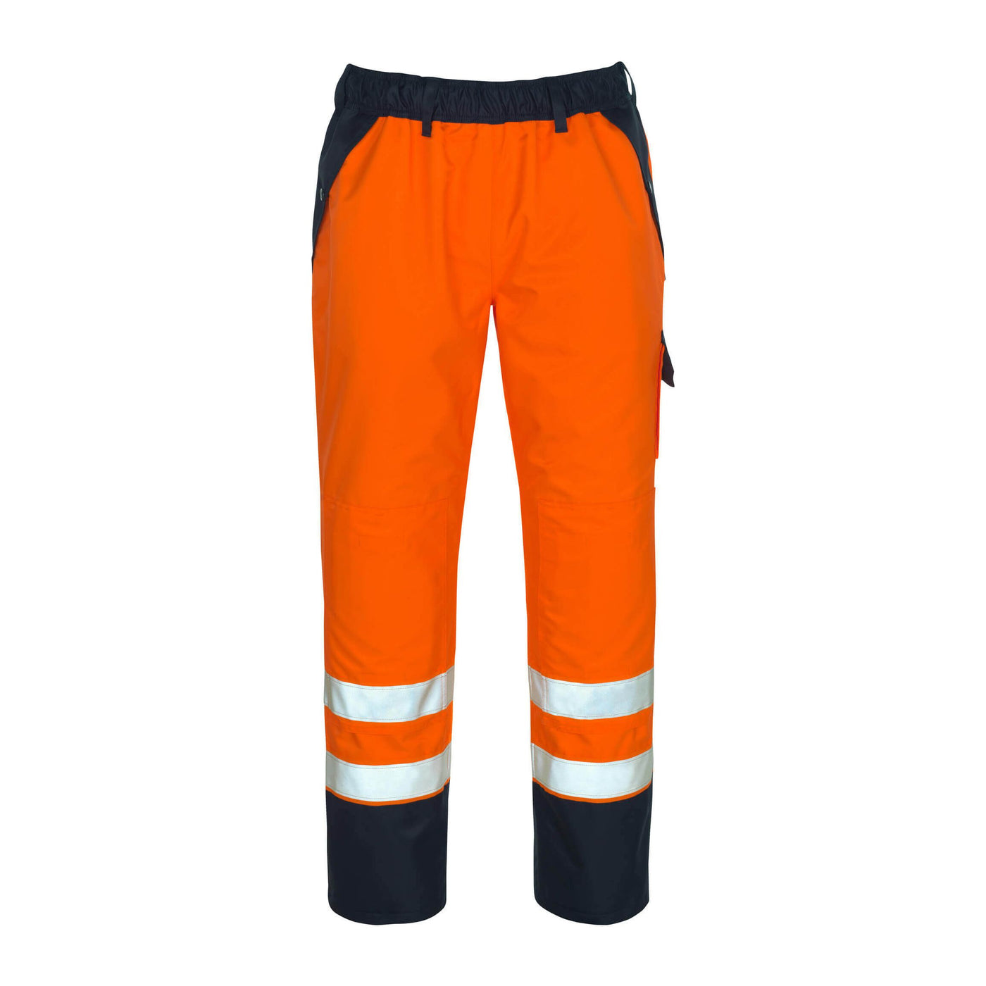 Mascot Linz Hi-Vis Over-Trousers 07090-880 Front #colour_hi-vis-orange-navy-blue