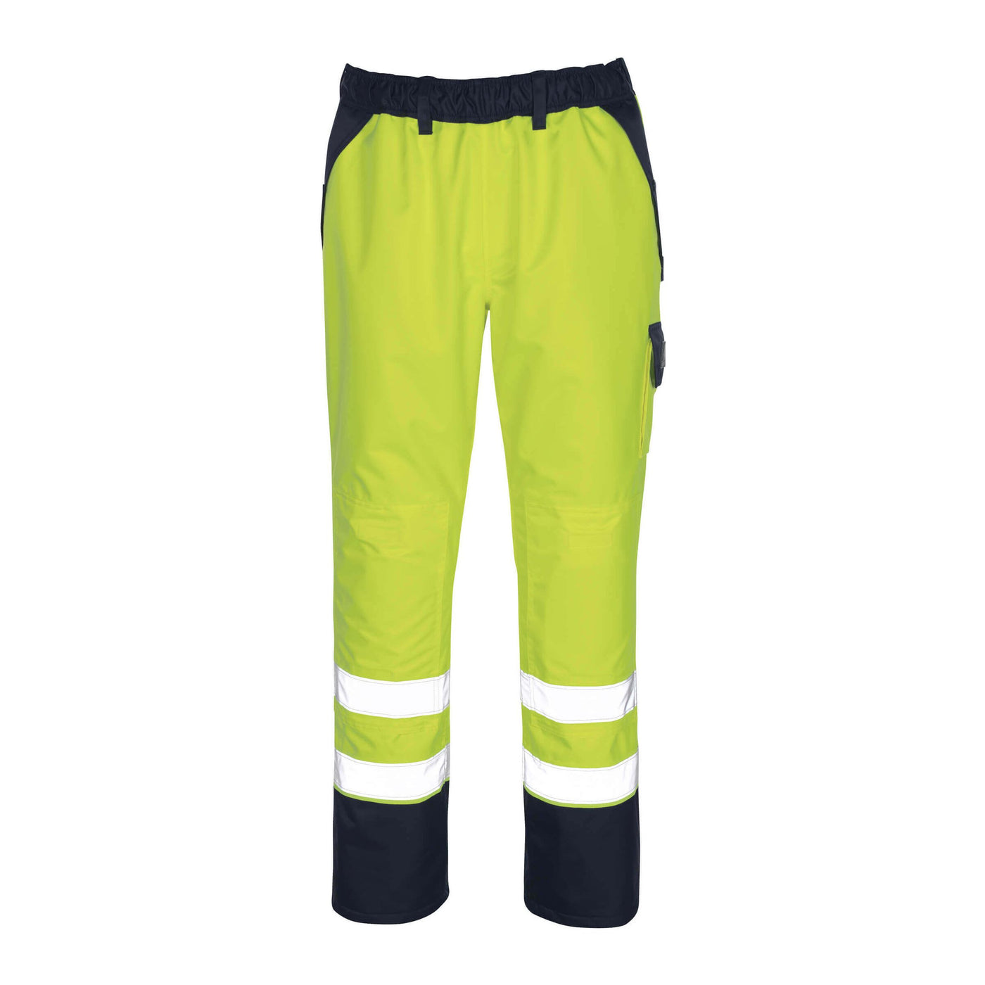 Mascot Linz Hi-Vis Over-Trousers 07090-880 Front #colour_hi-vis-yellow-navy-blue