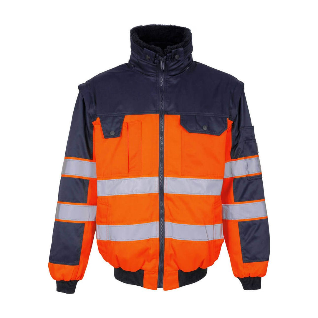 Mascot Livigno Hi-Vis Pilot Jacket 00920-660 Front #colour_hi-vis-orange-navy-blue