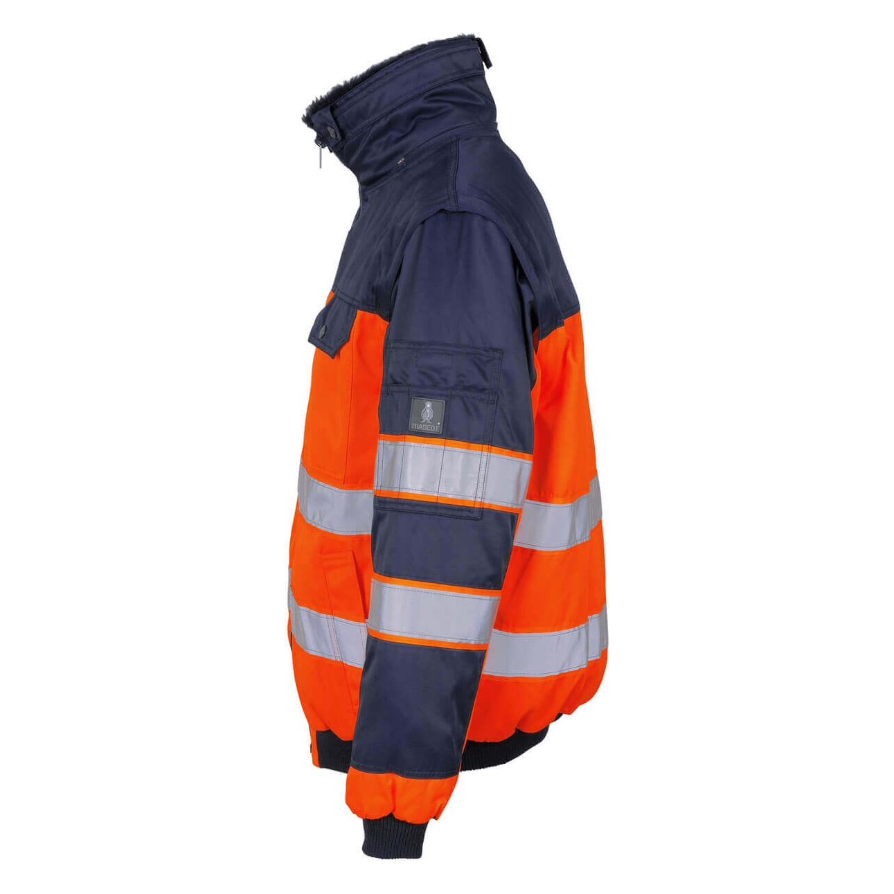 Mascot Livigno Hi-Vis Pilot Jacket 00920-660 Right #colour_hi-vis-orange-navy-blue