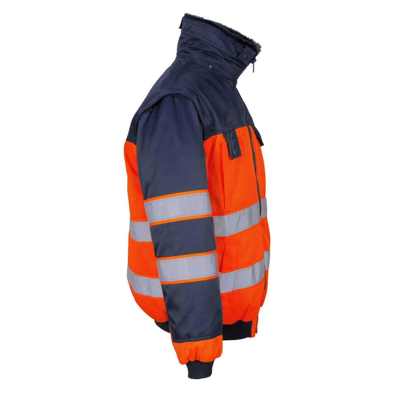 Mascot Livigno Hi-Vis Pilot Jacket 00920-660 Left #colour_hi-vis-orange-navy-blue
