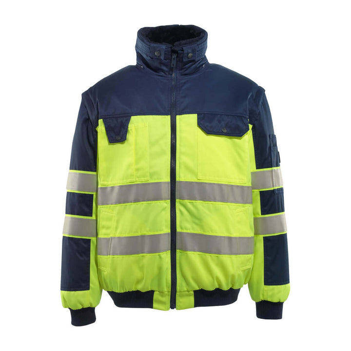 Mascot Livigno Hi-Vis Pilot Jacket 00920-660 Front #colour_hi-vis-yellow-navy-blue