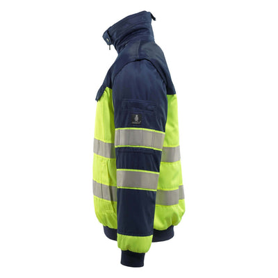 Mascot Livigno Hi-Vis Pilot Jacket 00920-660 Right #colour_hi-vis-yellow-navy-blue