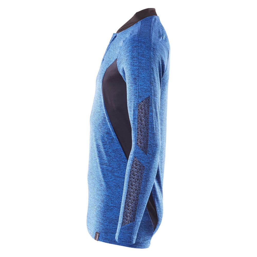 Mascot Long-Sleeve Polo Shirt 18081-810 Right #colour_azure-blue-dark-navy-blue