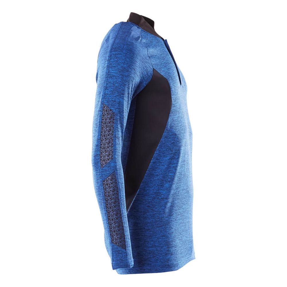 Mascot Long-Sleeve Polo Shirt 18081-810 Left #colour_azure-blue-dark-navy-blue