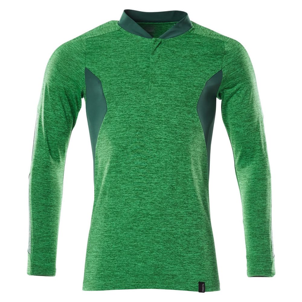 Mascot Long-Sleeve Polo Shirt 18081-810 Front #colour_grass-green-green
