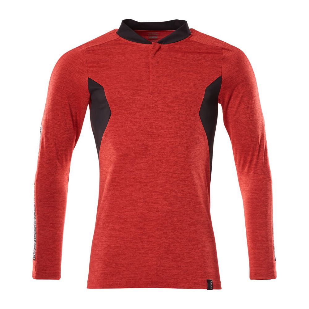 Mascot Long-Sleeve Polo Shirt 18081-810 Front #colour_traffic-red-black