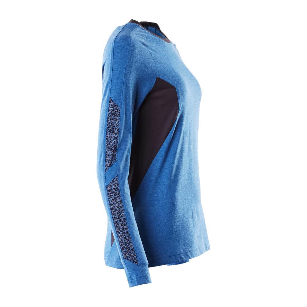 Mascot Long-Sleeved T-shirt 18391-959 Left #colour_azure-blue-dark-navy-blue