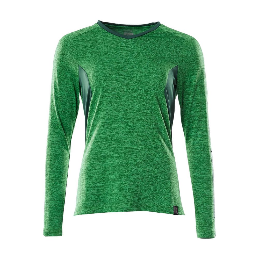 Mascot Long-Sleeved V-neck T-shirt 18091-810 Front #colour_grass-green-green