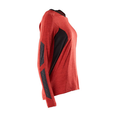 Mascot Long-Sleeved V-neck T-shirt 18091-810 Left #colour_traffic-red-black