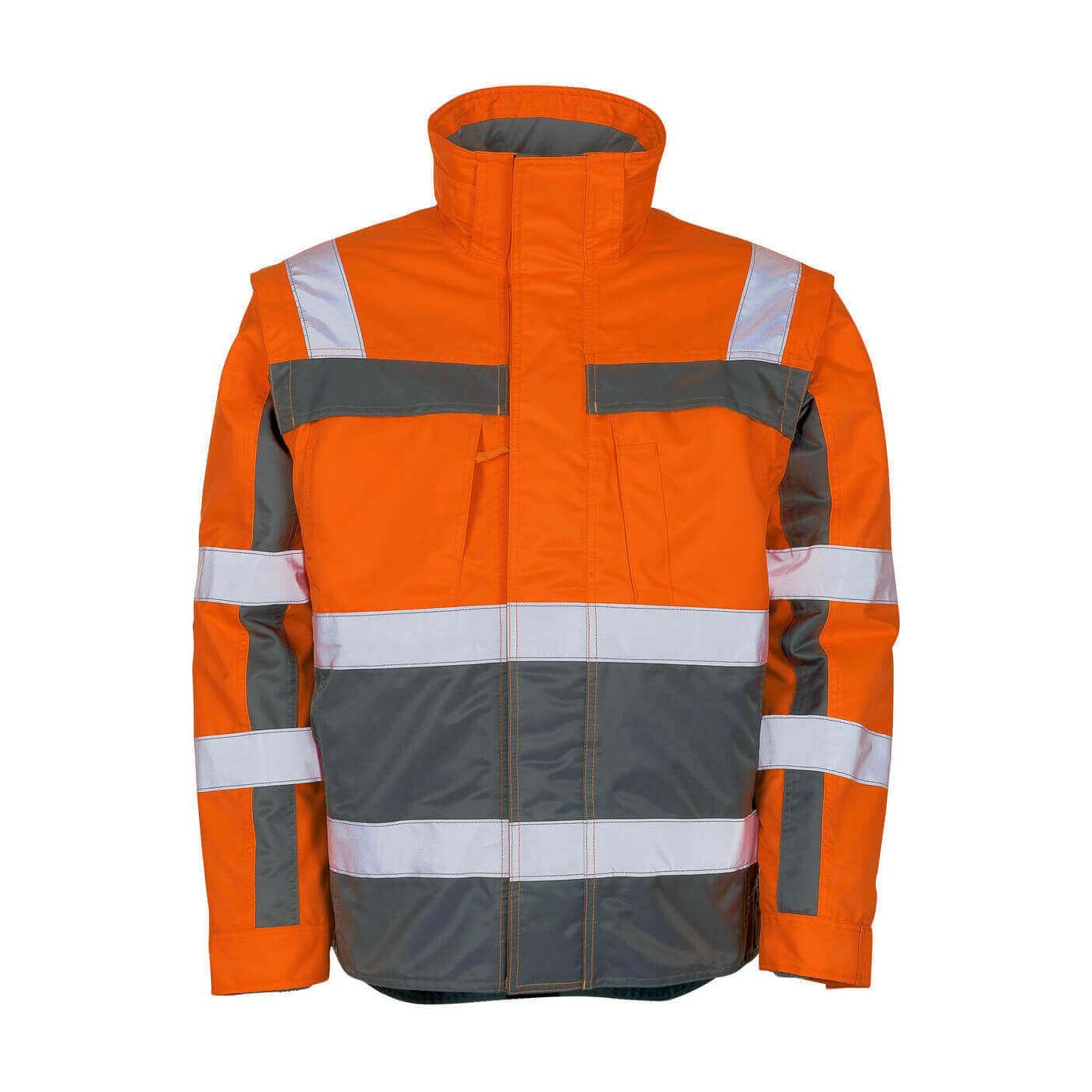 Mascot Loreto Hi-Vis Winter Jacket 09335-880 Front #colour_hi-vis-orange-anthracite-grey