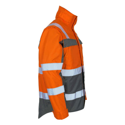 Mascot Loreto Hi-Vis Winter Jacket 09335-880 Left #colour_hi-vis-orange-anthracite-grey