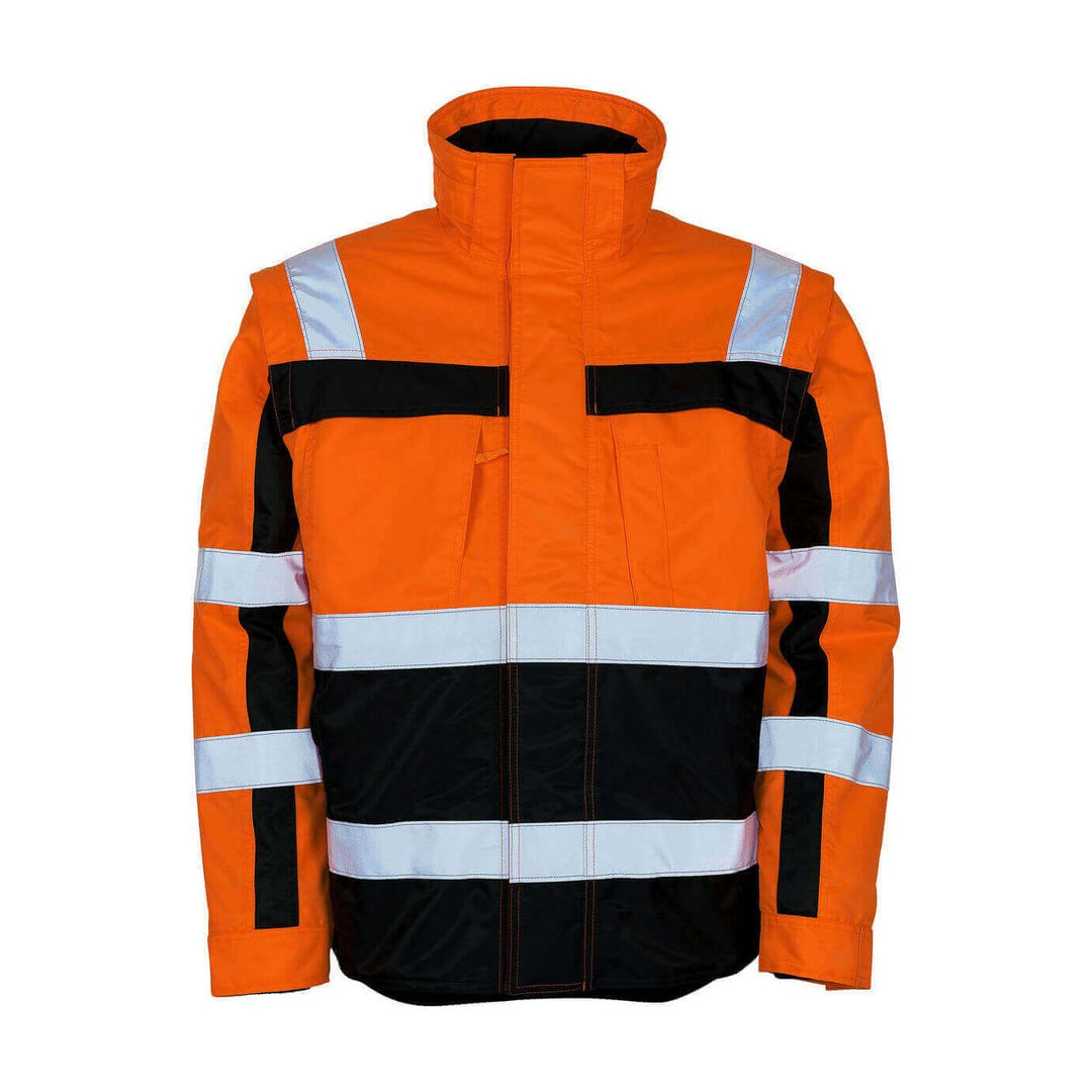 Mascot Loreto Hi-Vis Winter Jacket 09335-880 Front #colour_hi-vis-orange-navy-blue