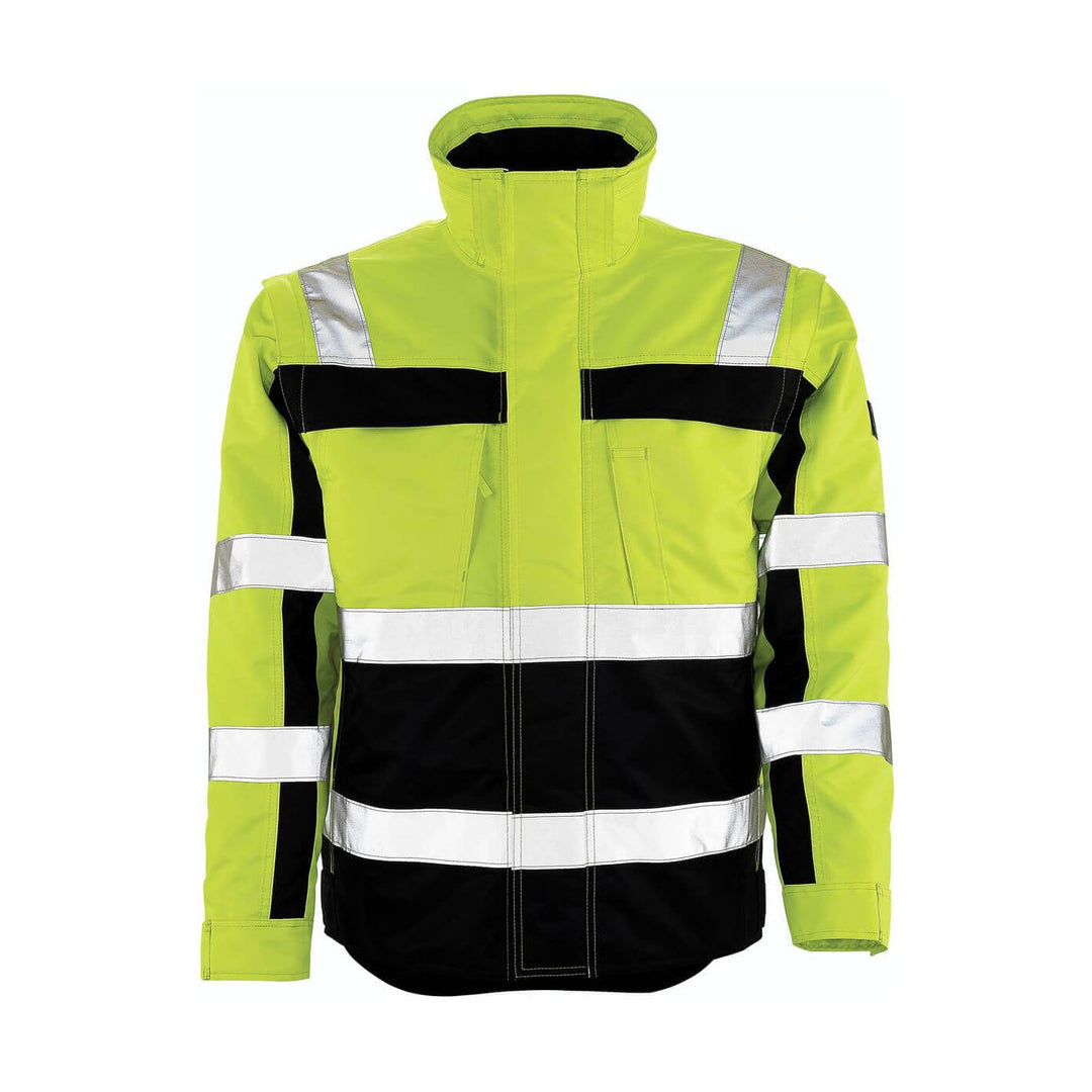 Mascot Loreto Hi-Vis Winter Jacket 09335-880 Front #colour_hi-vis-yellow-navy-blue