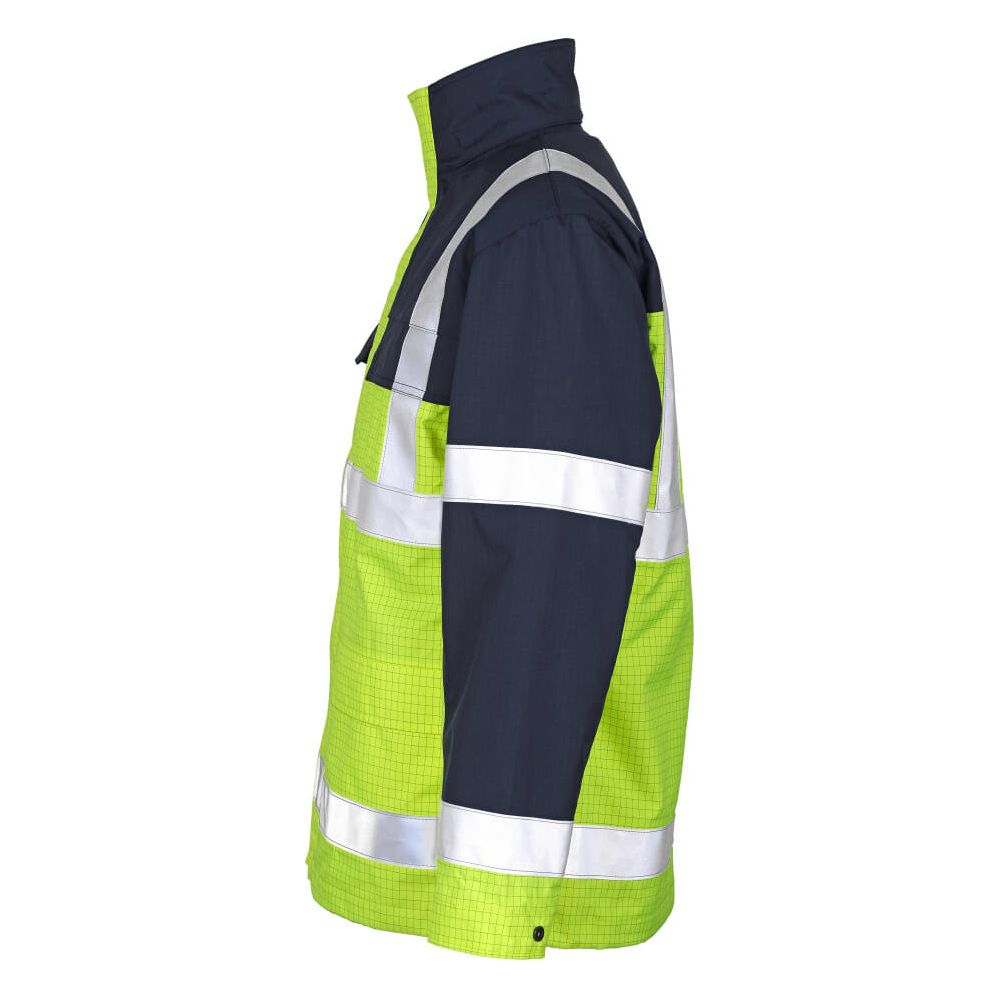 Mascot Lungern Work Parka Jacket 06831-064 Right #colour_hi-vis-yellow-navy-blue