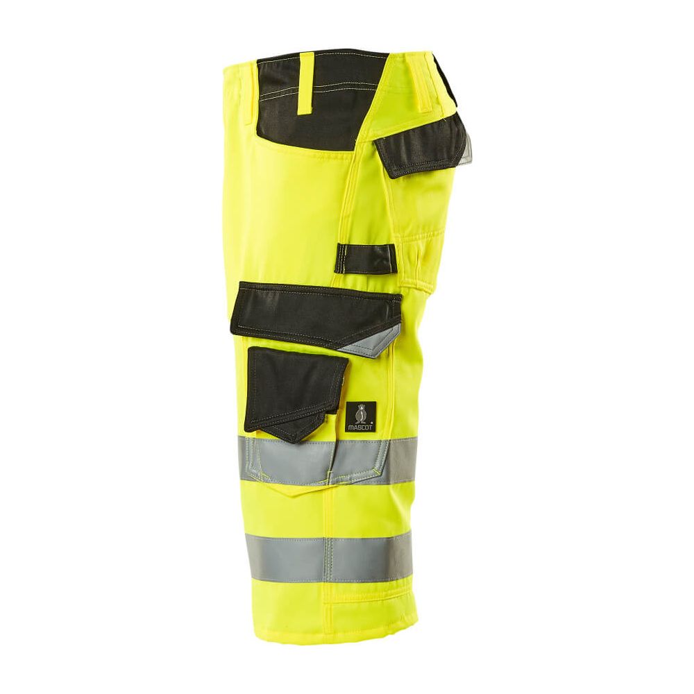 Mascot Luton 3-4-Length Hi-Vis Trousers 15549-860 Right #colour_hi-vis-yellow-black