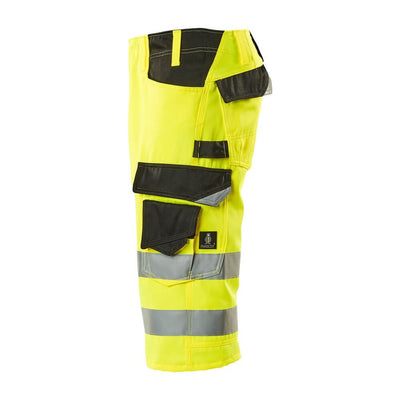 Mascot Luton 3-4-Length Hi-Vis Trousers 15549-860 Right #colour_hi-vis-yellow-black