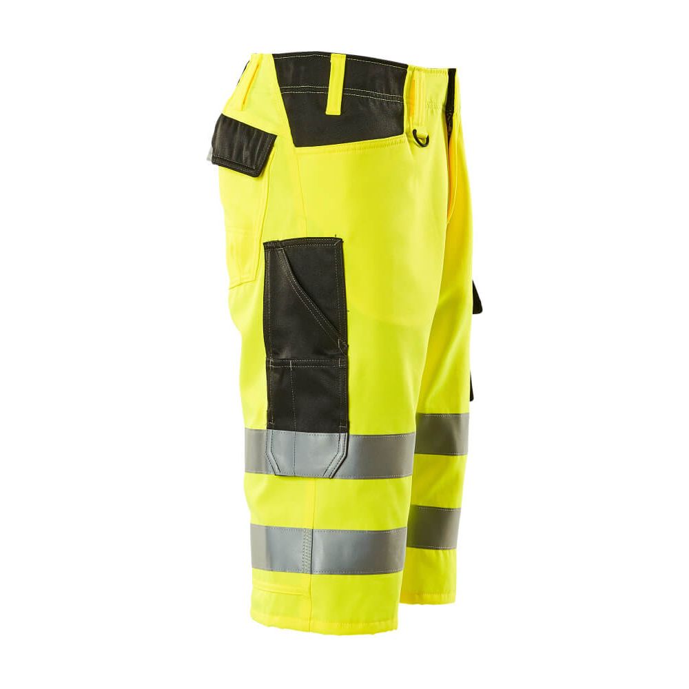 Mascot Luton 3-4-Length Hi-Vis Trousers 15549-860 Left #colour_hi-vis-yellow-black