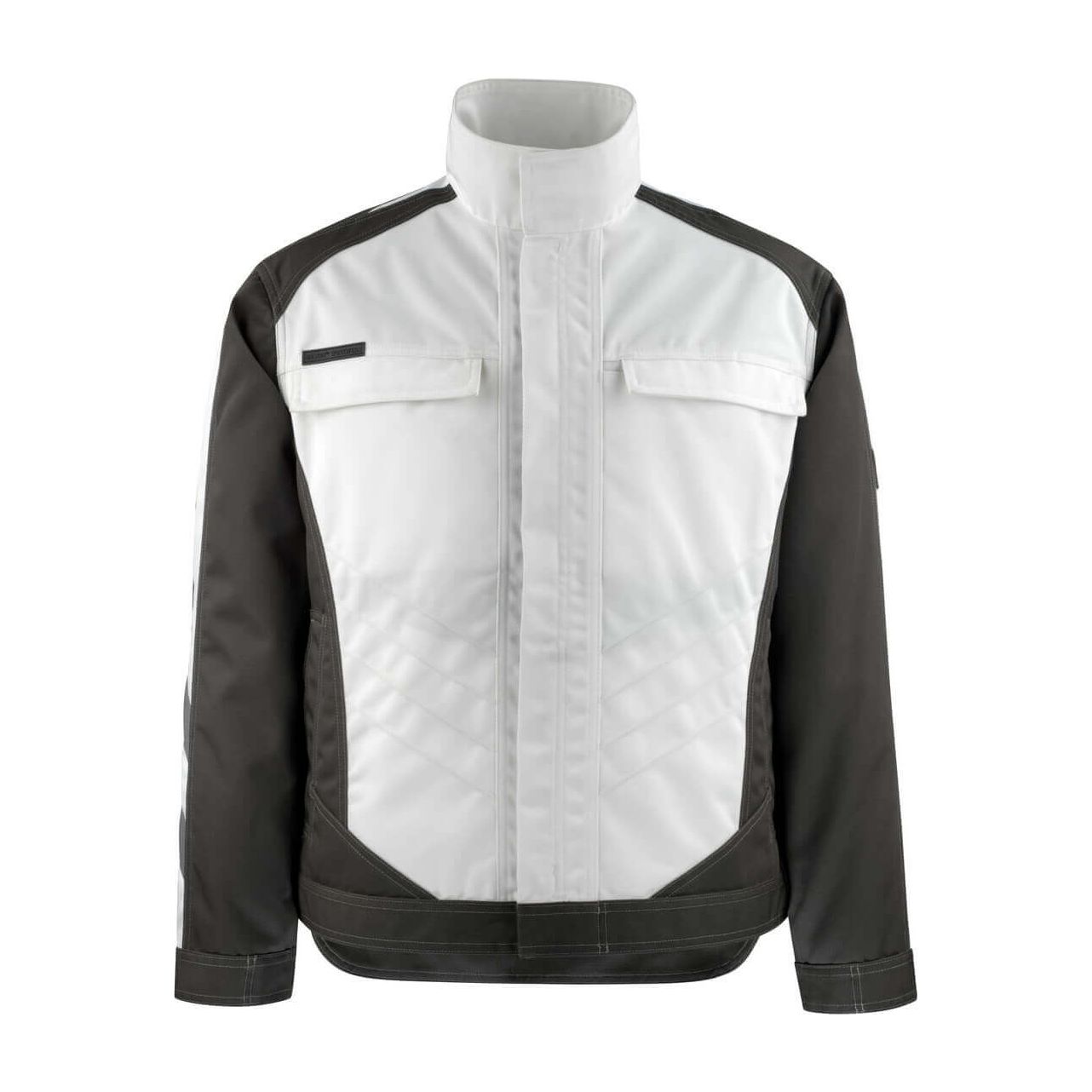 Mascot Mainz Work Jacket 12009-203 Front #colour_white-dark-anthracite-grey