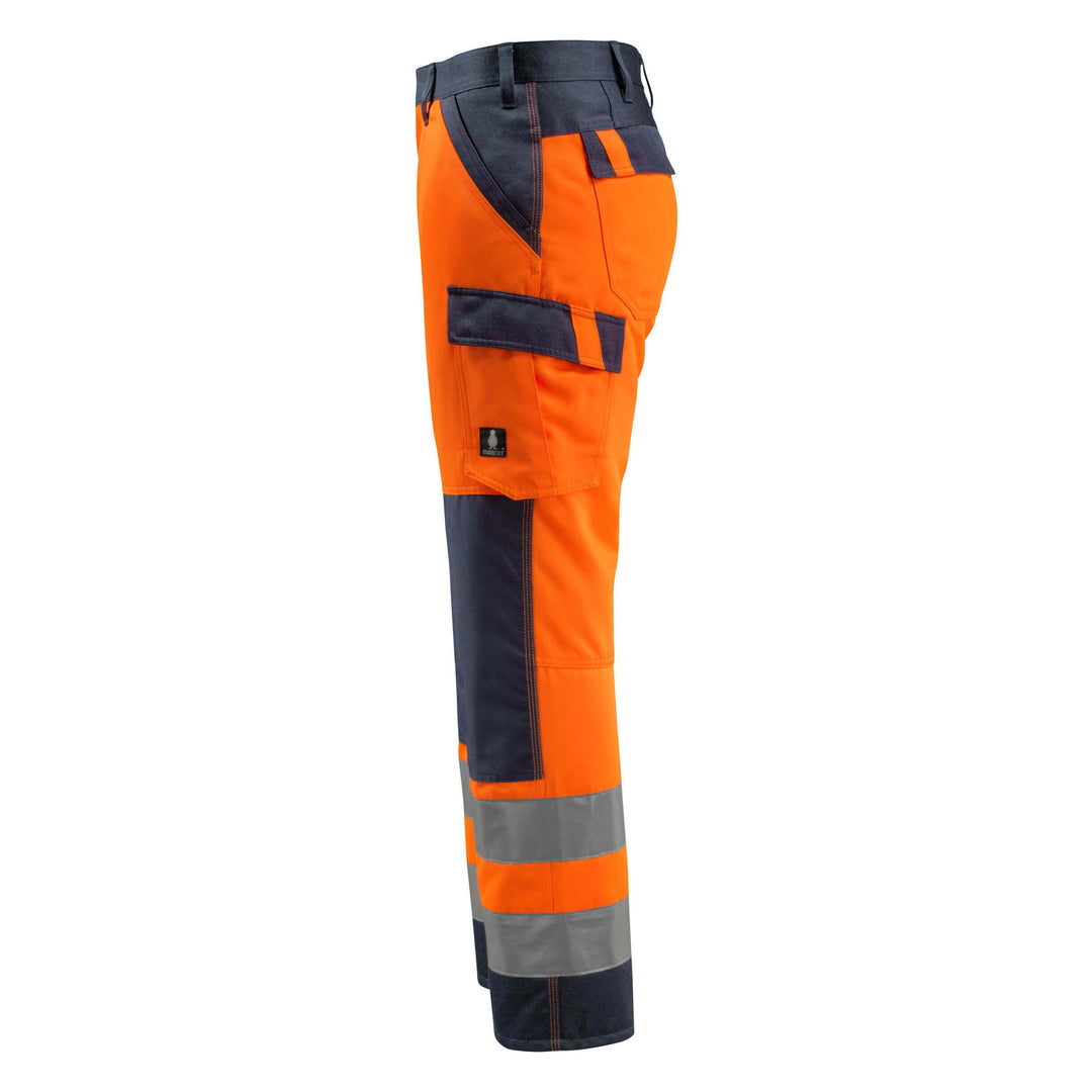 Mascot Maitland Hi-Vis Trousers 15979-948 Right #colour_hi-vis-orange-dark-navy-blue