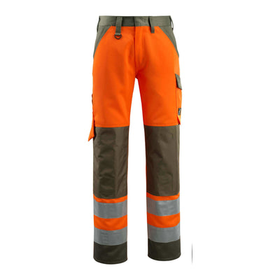 Mascot Maitland Hi-Vis Trousers 15979-948 Front #colour_hi-vis-orange-moss-green