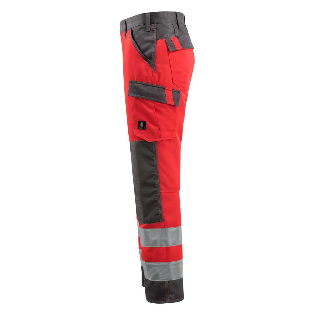 Mascot Maitland Hi-Vis Trousers 15979-948 Right #colour_hi-vis-red-dark-anthracite-grey