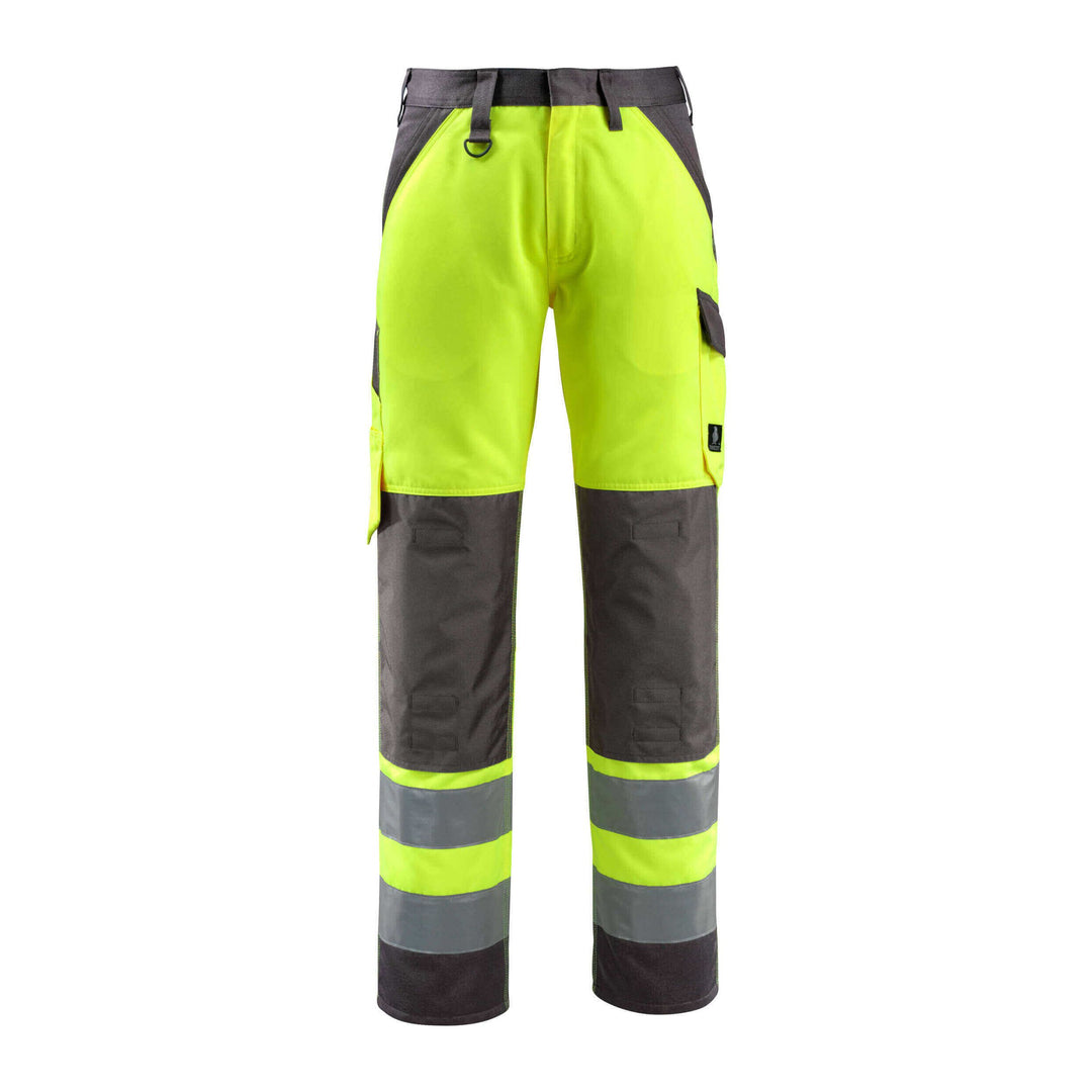 Mascot Maitland Hi-Vis Trousers 15979-948 Front #colour_hi-vis-yellow-dark-anthracite-grey