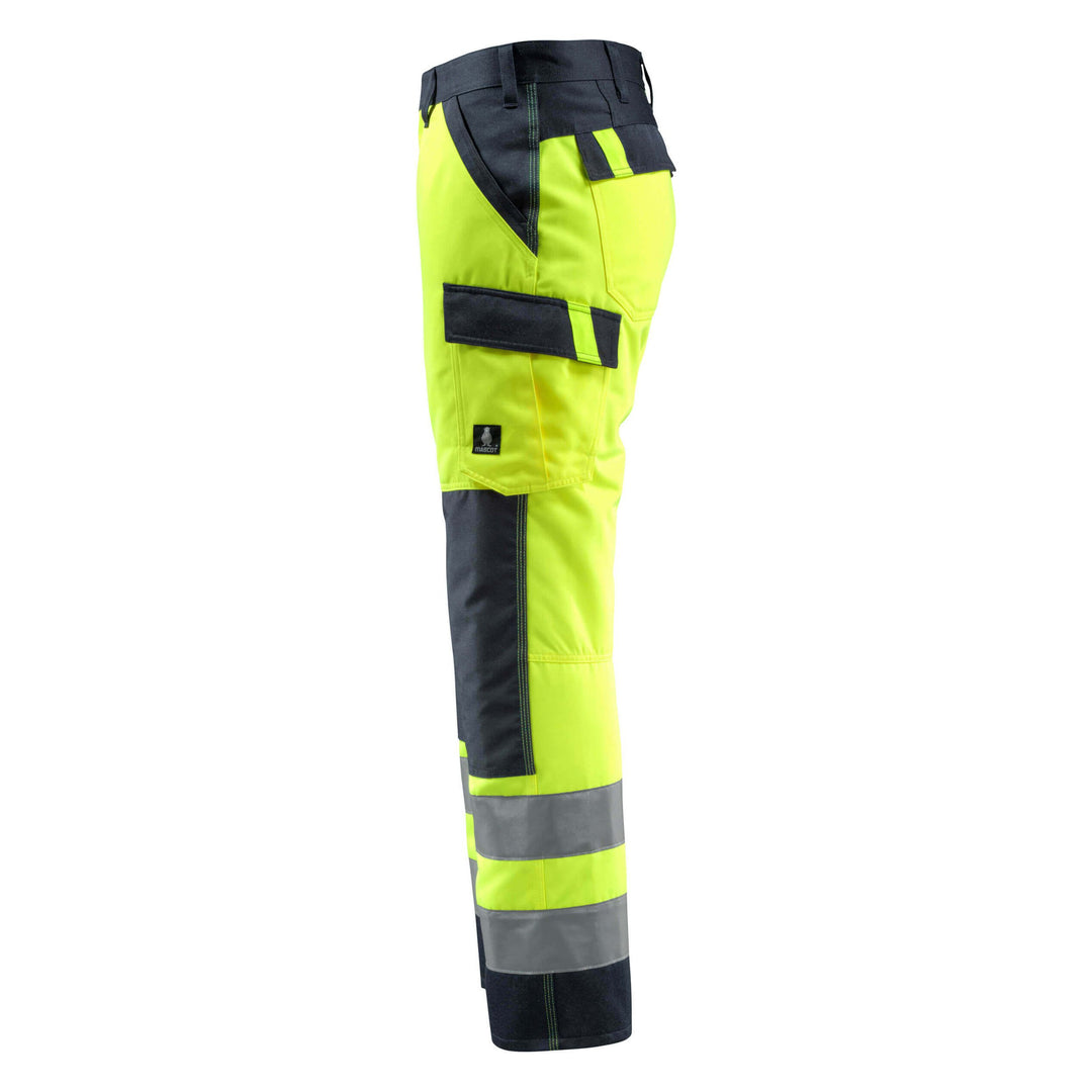 Mascot Maitland Hi-Vis Trousers 15979-948 Right #colour_hi-vis-yellow-dark-navy-blue