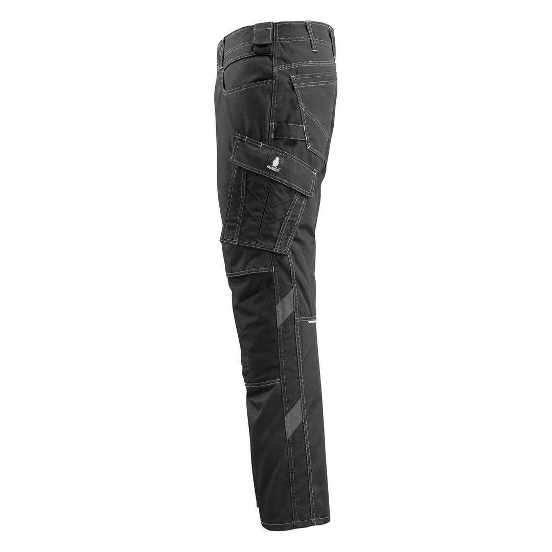 Mascot Mannheim Work Trousers Knee-Pad-Pockets 12779-442 Right #colour_black